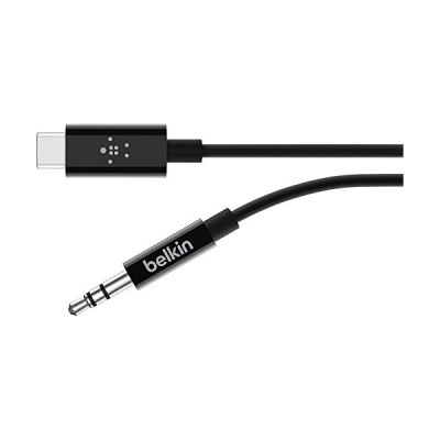 image Belkin - RockStar - F7U079bt03-BLK - Cable Jack 3,5 mm avec Connecteur USB C - 1,80 m