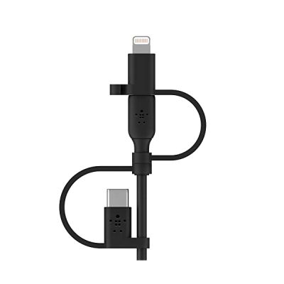 image Belkin Câble universel (câble de recharge 3-en-1 USB-C, Lightning, micro-USB, pour smartphones, tablettes, batteries externes, etc., 1 m)
