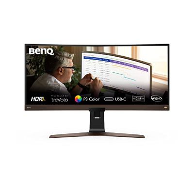 image BenQ UltraWide Curved Monitor EW3880R (38 pouces 21:9, 3840 x 1600, IPS, P3 Wide Color, USB-C Charging, DP / HDMI, Height Adjustable) Compatible avec MacBook