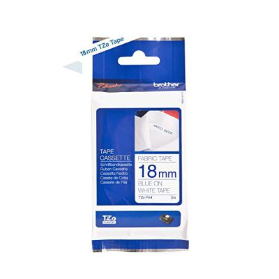 image Brother TZEFA4 Ptouch Bande d'écriture approprié Dispositifs d'étiquetage non laminé 18 mm 3 m Blanc/Bleu