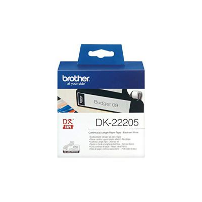 image Brother DK-22205 | Rouleau de Papier Continu, Original | Noir sur Blanc | 62 mm x 30,48 m