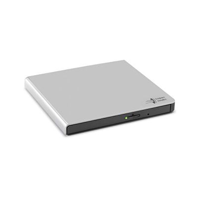 image Hitachi-LG GP57 External DVD Drive, Slim Portable DVD Player/Writer for Laptop/Desktop PC, with USB 2.0, Windows and Mac OS Compatible, 8x Read/Write Speed - Silver