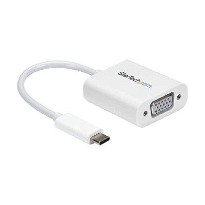 image StarTech.com Adaptateur vidéo USB-C vers VGA - Convertisseur USB Type-C vers HD15 - M/F - 1920x1200 / 1080p - Blanc (CDP2VGAW)