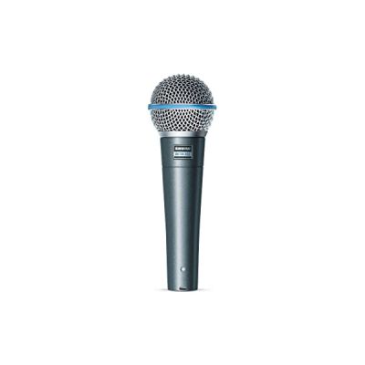 image Shure Beta 58A Microphone Vocal - Micro Dynamique Supercardioïde à Un Élément pour la Scène et le Studio, avec Adaptateur de Pied Réglable A25D, Adaptateur de Filetage de 5/8" à 3/8" (Euro)
