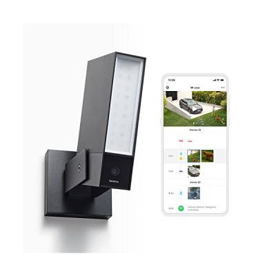 Netatmo Presence outdoor Caméra de sécurité extérieure avec détection personnes, voiture et animaux, Noir Intense 1080p (manuel Italien uniquement)