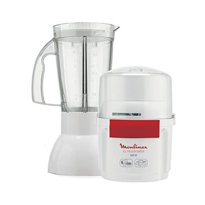 Moulinex AR680120 Hachoir et mixeur La Moulinette, 800 W +, double lame, acier inoxydable, 200 g et 750 ml, 1-2-3 fruits blancs/rouges