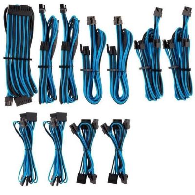 image Kit pro de cbles CORSAIR Premium PSU Cables pour alimentation type 4 Gen 4 avec gainage multi-brins – bleu/noir