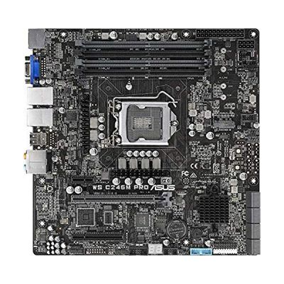 image ASUS WS C246M PRO Carte mère workstation Intel C246 LGA 1151 micro-ATX (M.2, 2x LAN, USB 3.1 Gen 2, Intel Xeon CPU, mémoire ECC) Taille unique