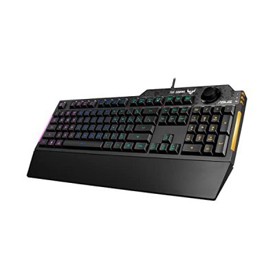 image ASUS TUF Gaming K1 - Clavier - rétroéclairé - USB - noirASUS TUF Gaming K1. Facteur de forme du clavier: Full-size (100%). Style de