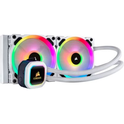 image Corsair Hydro H100i RGB Platinum SE, Hydro Series, Radiateur de 240 mm (Deux Ventilateurs PWM RGB LL120, Avancé de L’éclairage RGB et Des Ventilateurs) Refroidisseur Liquide pour Processeur - Blanc