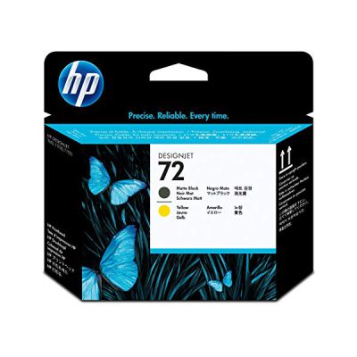 image HP C9384A Tête d'Impression DesignJet HP 72 Noir Mat et Jaune Authentique, pour Traceurs Grand Format HP DesignJet T2300 eMFP, T1300, T1200, T1120, T1100, T1100, T795, T790, T770, T620, T610 et T600