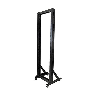 image StarTech.com Rack Serveur Mobile 42U à 2 Mâts, Rack Réseau 19" à 2 Mâts avec Roulettes, Rack Ouvert Roulant pour Équipement AV/Data/Media/IT, Rack Ordinateur - Roulettes Incluses (2POSTRACK42)