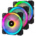 image produit Corsair LL120 RGB, Ventilateur de Boitier Dual Light Loop RGB LED PWM 120mm avec Lighting Node et Hub (Pack de  3)