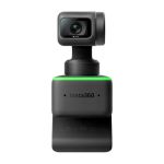 image produit Insta360 Webcam 4K alimentée par l'IA avec Double Microphone, contrôle gestuel, HDR, Suivi IA, Mode Deskview et Streamer - Protection de confidentialité intégrée Noir