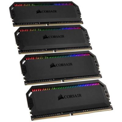 image Corsair Dominator Platinum RGB 64Go (4x16Go) DDR4 3000MHz C15, Eclairage LED RGB dynamique Kit de Mémoire – Noire