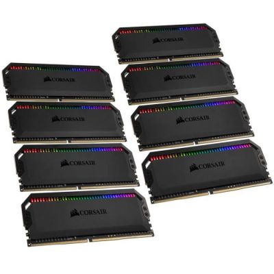 image Corsair Dominator Platinum RGB 64Go (8x8Go) DDR4 3200MHz C16, Eclairage LED RGB dynamique Kit de Mémoire – Noire