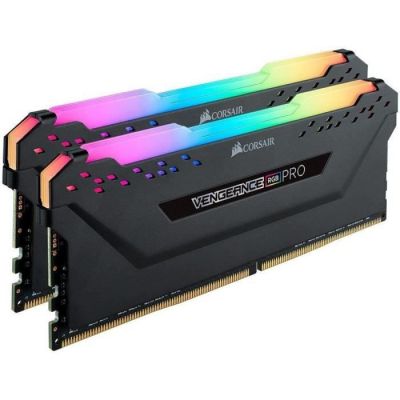 image Corsair Vengeance RGB PRO - Kit de Mémorie Enthousiaste (16Go (2x8Go), DDR4, 3200MHz, C16, XMP 2.0) Eclairage LED RGB dynamique - Noir