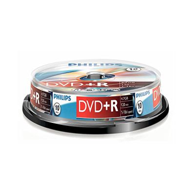 PHILIPS DVD+R 4.7Go 16x dans Cakebox de 10 pcs.