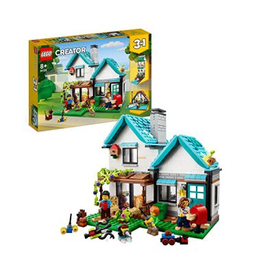 image LEGO Creator 3-en-1 La Maison Accueillante, Kit de Construction de Maquettes avec 3 Habitations Différentes, Minifigurines et Accessoires, Cadeau Garçons et Filles 31139