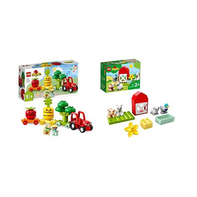 LEGO 10982 Duplo My First Le Tracteur des Fruits et Légumes, Jouet à Empiler et à Trier par Couleur pour Les Bébés et Enfants Âgés de 1,5 à 3 Ans, Jeu Éducatif
