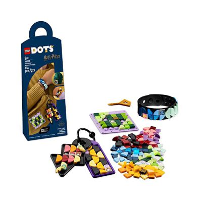 LEGO 41808 Dots Ensemble d’Accessoires Poudlard, Jouet Création de Bijoux sur Harry Potter avec Bracelet, 2 Étiquettes et Plaque, Loisirs Créatifs Enfants