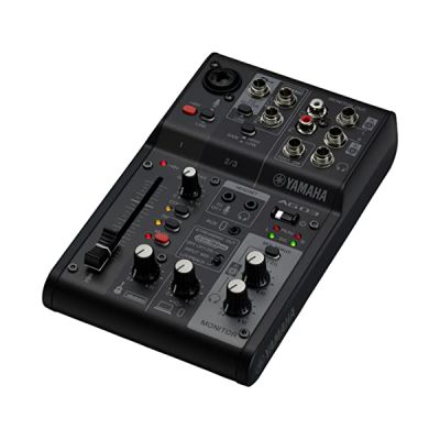 image Yamaha AG03MK2 Table de mixage en direct 3 canaux avec interface audio USB - Pour Windows, Mac, iOS et Android - Noir