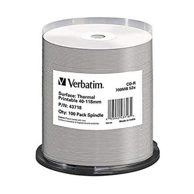image Verbatim CD-R Thermal Printable No ID Brand CD-R 700 Mo 100pc (S) – Blank CDS (CD-R 700 Mo, 100 pc (S), 120 mm, 52 x, Spindle)