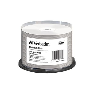 image 1x50 Verbatim DVD-R 4,7GB 16x Thermo-Imprimable Blanc. NO-ID