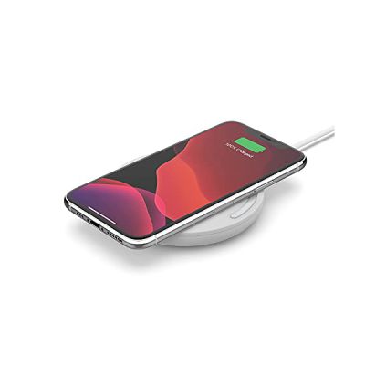 image Belkin Chargeur à induction Boost Charge 15 W (chargeur sans fil certifié Qi pour iPhone, AirPods, Samsung, Google et autre, adaptateur secteur inclus, blanc)