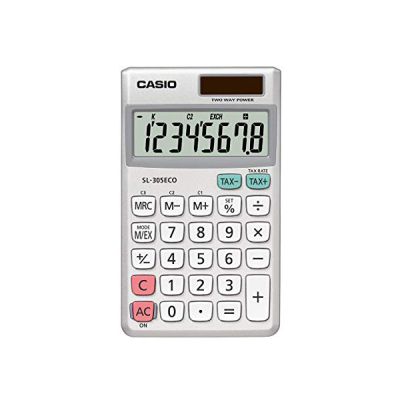 Casio SL-305ECO Calculatrice Solaire Gris image Casio SL-305ECO Calculatrice Solaire Gris