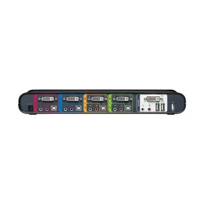 image Belkin F1DD104Lea- Switch KVM de Bureau SOHO 4 Ports (USB, DVI, Hub USB Intégré)