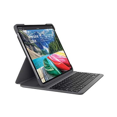 image LOGITECH Housse/Clavier Slim Folio Pro - Folio Style pour Apple iPad Pro (2018) 32,8 cm (12,9") - Graphite - Italien Position du