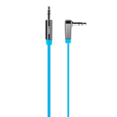 image Belkin - Câble auxiliare audio 3.5mm M/M plat et coudé - 90 cm - Bleu