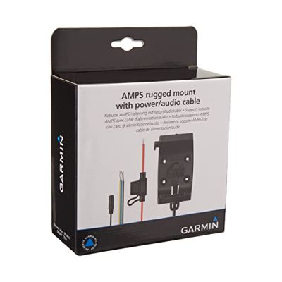 image Garmin - Support pour GPS Moto avec c?ble d'alimentation/Audio - Noir & Porte-vélo Montana - avec kit de Montage, Base en Caoutchouc préformée pour Plus de stabilité