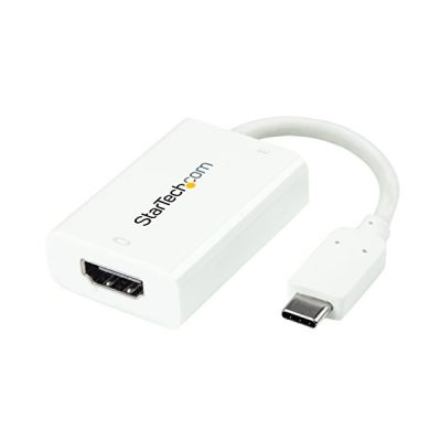 image StarTech.com USB C HDMI - Adaptateur USB-C vers HDMI - 4K 60 Hz - USB Power Delivery - Convertisseur USB Type-C - M/F - Blanc (CDP2HDUCPW)