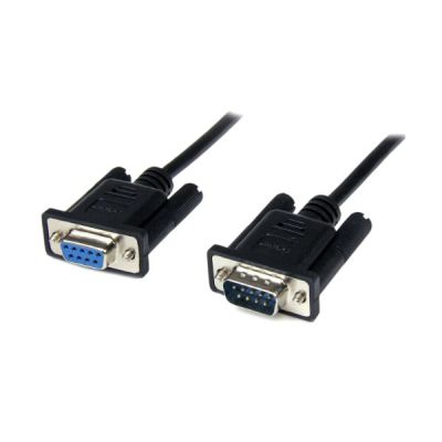 StarTech.com Câble Série RS232 Null Modem de 1m - Cordon DB9 Mâle Femelle - Câble Série Croisé avec Blindage Al-Mylar - Port série COM, Compatible avec Appareils DTE, Noir, F/M (SCNM9FM1MBK)