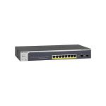 image produit Netgear (GS510TPP Smart Switch Web manageable PoE Professionnel 10 Ports RJ45 Métal Gigabit (10/100/1000) - avec 8 Ports PoE+ @ 190 W, 2 Ports SFP 1 Gigabit, Bureau/en Rack, Protection à Vie ProSAFE
