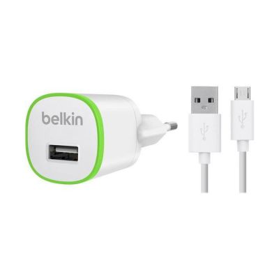 image Belkin - Chargeur secteur avec câble micro-USB pour smartphones Android - Blanc
