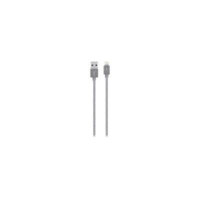 image Belkin Câble Lightning vers USB mixit metallic  (Câble de Recharge Certifié Apple MFi pour iPhone et iPad, 1,2 m, Gris)