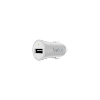 image Belkin - Chargeur Premium Allume-cigare USB Universel, 12W/2.4A pour Smartphone et Tablette - Argent Métallique (Compatible iPhone 8/8+ et iPhone X)