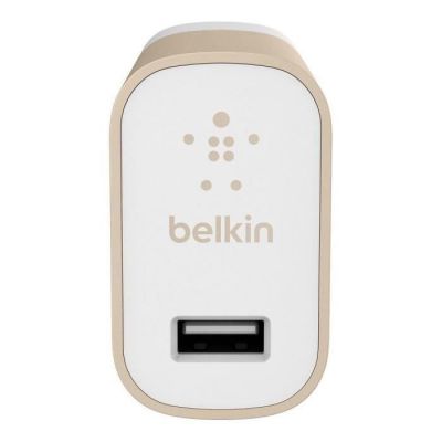 image Belkin - Chargeur Premium Secteur USB Universel 12W/2.4A pour Smartphone et Tablette - Or Métallique (Compatible iPhone 11, 11 Pro/Pro Max, XS/XS Max, XR/X, iPhone SE, iPhone 8/8 Plus)