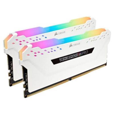 image Corsair Vengeance RGB PRO - Kit de Mémorie Enthousiaste (16Go (2x8Go), DDR4, 3000MHz, C15, XMP 2.0) Eclairage LED RGB dynamique - Blanc