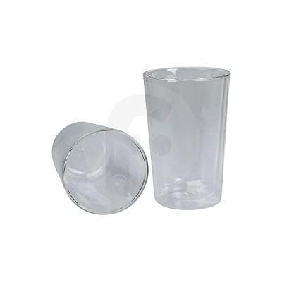 image De'Longhi Lot de 2 verres élégants et thermiques en verre borosilicate à double paroi, 500 ml