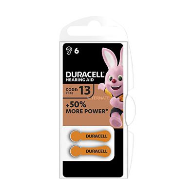 image Duracell DA13 Pack de 6 Piles auditives 1.4V Orange