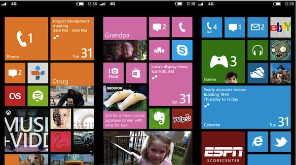 WIndows Phone 8 Home Screen
