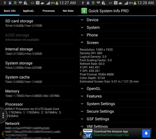 Galaxy S4 Specifications