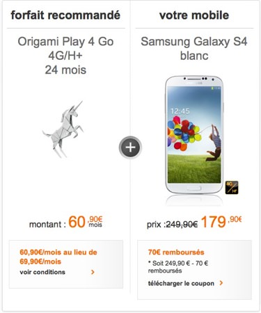 Galaxy S4 precommandes Orange