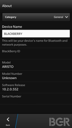 BlackBerry A10 Capture Ecran Fuite