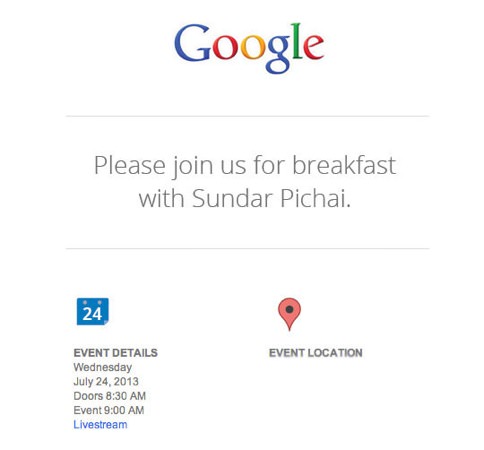 Google Invitation Presse 24 juillet 2013