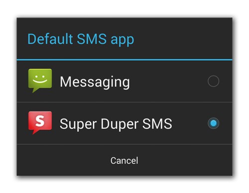 Android 4.4 Application SMS Par Defaut